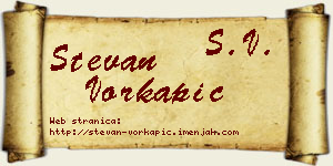 Stevan Vorkapić vizit kartica